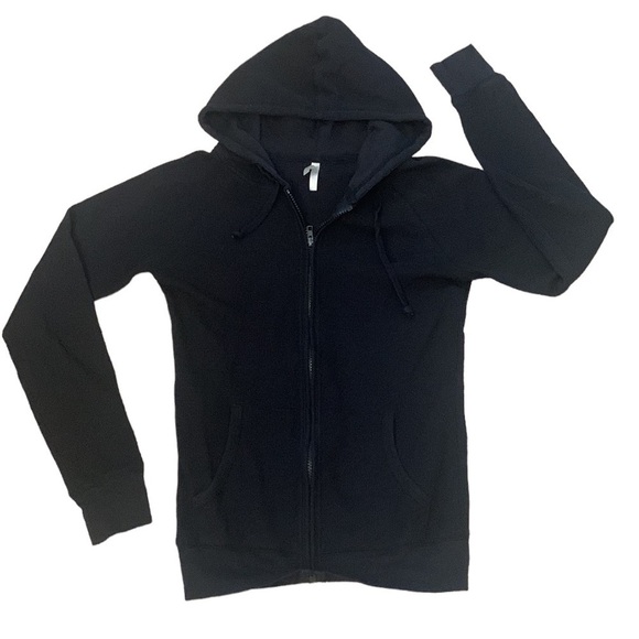 Thermal Full Zip Hoodie Jacket Black Size M - Picture 1 of 6